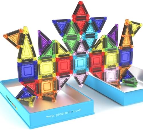 PicassoTiles Nano Magnetic Tiles Travel Set with Storage Tin, Kids Ages 3+ by PicassoTiles
