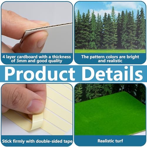 codree 4 Pcs Jungle Style Diorama Box and Fake Grass Decor, Rainforest Diorama Supplies Project Box Set, Cardboard Diorama Kit & Artificial Grass with Double Sided Tapes for DIY Crafts Toys Dollhouse - Image 4