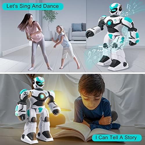 HPROMOT RC Robot Toy| Voice & Gesture Control| Walking Dancing Singing| Ages 6+ | Remote Gesture & Voice Control | Walks | Dances & Sings | Rechargeable | Educational Gift for Boys & Girls Ages 6+ - Image 5
