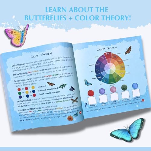 SunnyLifeStudios Butterfly Suncatcher Craft Kit for Kids – Stained Glass Window Art Kit with Activity Book & Paint Set | DIY Craft Gift Ages 8–12+ - Image 3