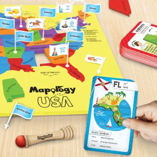 Imagimake Mapology - USA Map Puzzle with Flash Cards for Kids Ages 8+ - Image 4