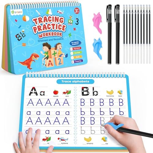 D-FantiX Large Magic Grooved Writing Practice Books for Kids Age 3-8 by D-FantiX