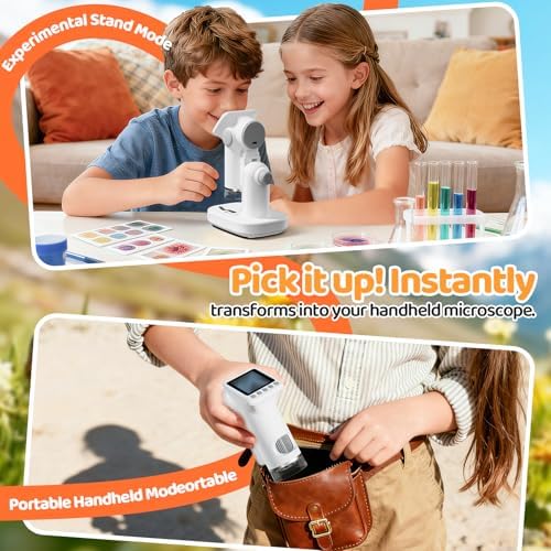 1600X Microscope for Kids, 2.0" Screen Toddler Toy, White - Image 4