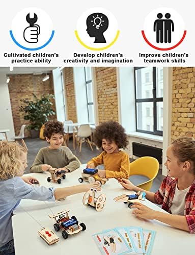 Poraxy STEM Model Car Kits, Toys for Boys Age 8-12, 5 in 1 Kids Wood Building Kit 8-10, 3D Wooden Puzzles, Educational Science Crafts Kits, Birthday Gifts for 8 9 10 11 12 13 14 Years Old Boys - Image 6