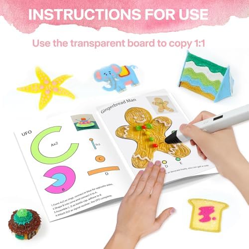 Dayker 3D Pen Printing Drawing Book, 40 Patterns Painting Graffiti Template - Image 3