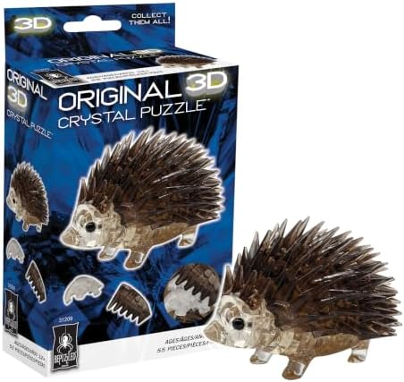 Brown Hedgehog Crystal 3D Puzzle, 55-Pc Brain Teaser, Ages 12+ by BePuzzled