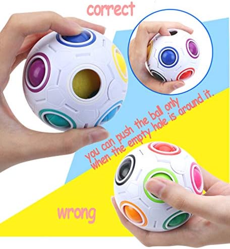 Magic Rainbow Ball Puzzle Fidget Stress Relief Ball Brain Teasers Games 12Holes - Image 3