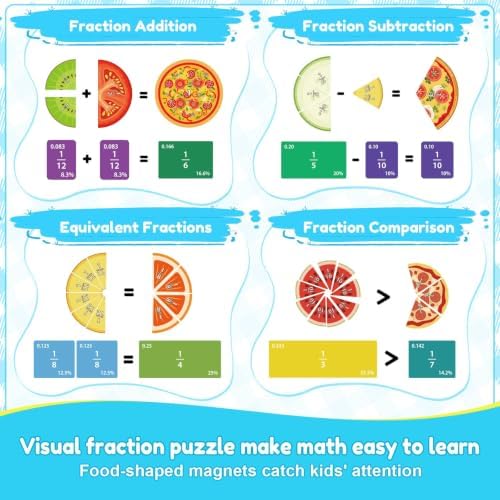 Larger 11.5" Magnetic Fraction Playbook - Montessori Math Manipulatives - Image 3