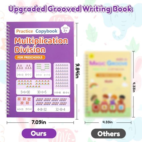Elover Magic Grooved Writing Practice for Kid-Grooved Handwriting Practice for Kid 5-7 8-10- Magic Copybooks for KidsAges 3-5 Toys for Ages 5-7 Preschool Learning Activities (5 Book) - Image 4