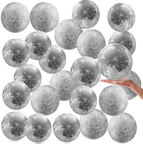 Shappy 20 Packs Moon Inflatable PVC Ball Bulk, 9.84 Inch by Shappy