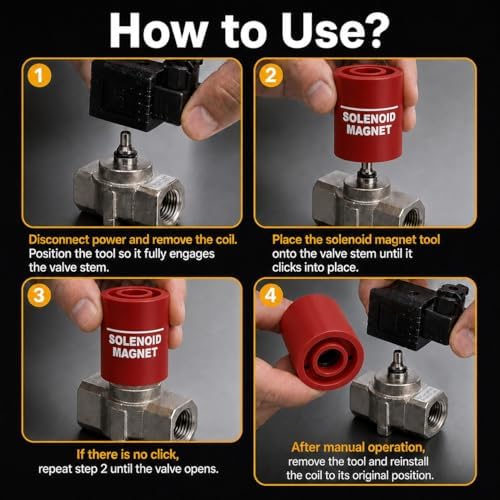 2-in-1 HVAC Diagnostic Tool Kit, 18mm Solenoid Magnet Tool & Pump Rotation Tester, Solenoid Valve Troubleshooting Magnet, AC Magnetic Field Detector, Rotation Checker for Valves(Red) - Image 5