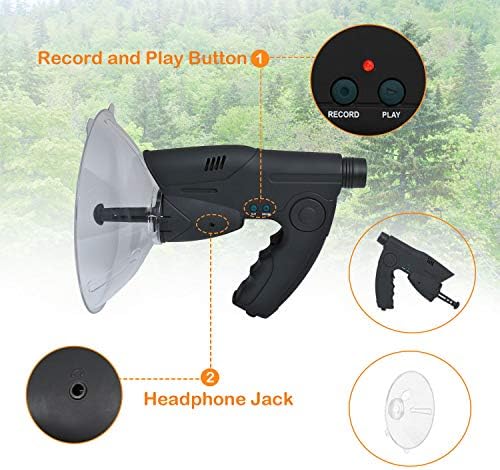Podoy Bird Observing Listening Recording Device, 300ft Range with Headphone - Image 3