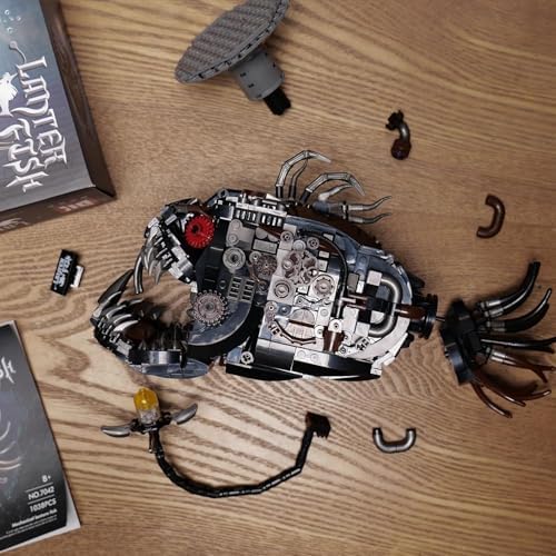 Mechanical Angler Fish Building Set, Compatible with Lego for Adult, Creative Ocean Perfect as an Office or Home décor for Adults(1038PCS) - Image 6