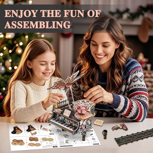 3D Wooden Puzzle Music Box for Adults-3D Puzzle Piano - Image 5