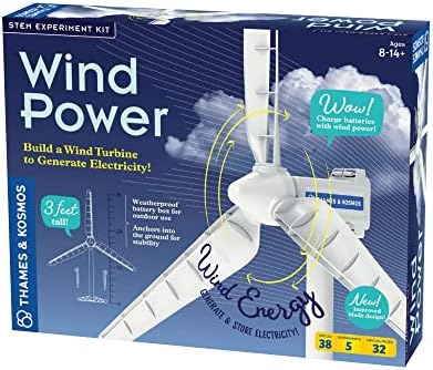 Thames & Kosmos Wind Power V4.0 STEM Experiment Kit | Build a 3ft Wind Turbine to Generate Electricity | Learn About Renewable Energy & Power a Small Model Car | Weatherproof for Outdoor Use by Unknown