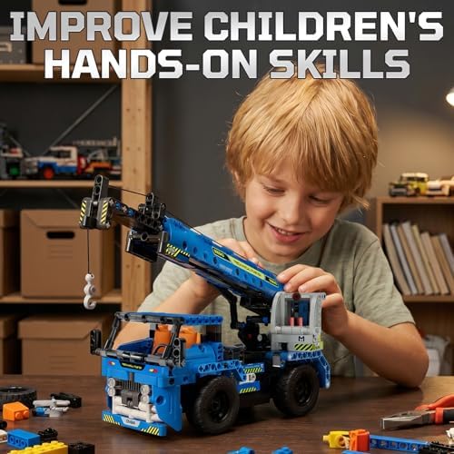 DOLIVE STEM RC Truck Building Toys, 2-in-1 Technic Vehicle Building Kits for Boys Age 8-12, Construction Erector Set Crane Truck Build Model for Boys Girls Age 6 7 8 9 10 11 12 13 14+ - Image 6