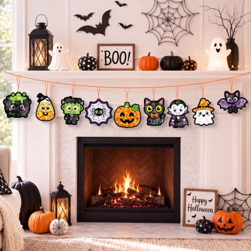 48PCS Halloweens Crafts Bulk: Ghosts Pumpkins Paper Suncatchers DIY Kit Party Activities Decorations, Window Stained Glass Effect Art Supplies - Image 4