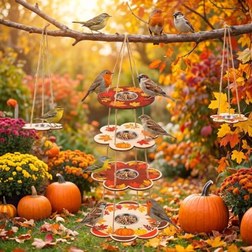 DoubleFill 48 Pcs Bird Feeder Craft Kits for Kids Ages 3-8 Make Your Own Bird Feeders Kids Arts and Crafts DIY Wooden Art Painting Flock Feeders for Outside DIY Vbs Crafts - Image 5