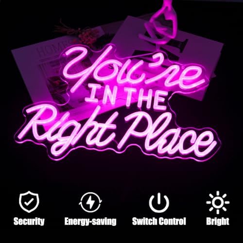You're In The Right Place Neon Sign Letter LED Light for Gym Salon Decor - Image 4