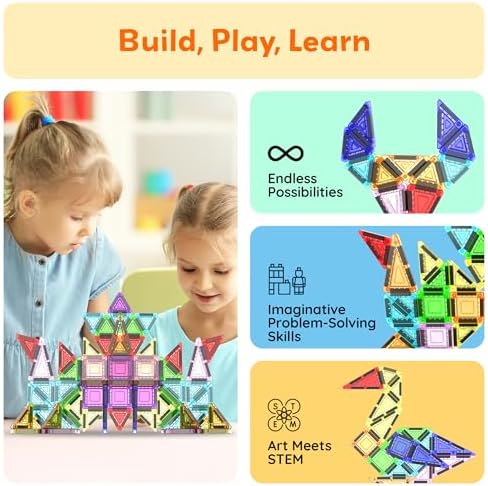 PicassoTiles Nano Magnetic Tiles Travel Set with Storage Tin, Kids Ages 3+ - Image 3