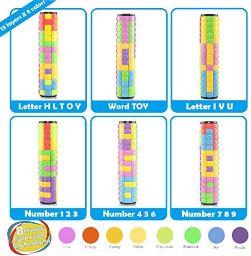R.Y.TOYS Rotate and Slide Puzzle-Design Patent,Fidget Toys(Restore/Create)-8 Colors,15 Layers-Detach Piece for Quick Play,Brain Teaser,Sensory Toys,Stocking Stuffers,Easter Basket Stuffer Essentials - Image 2
