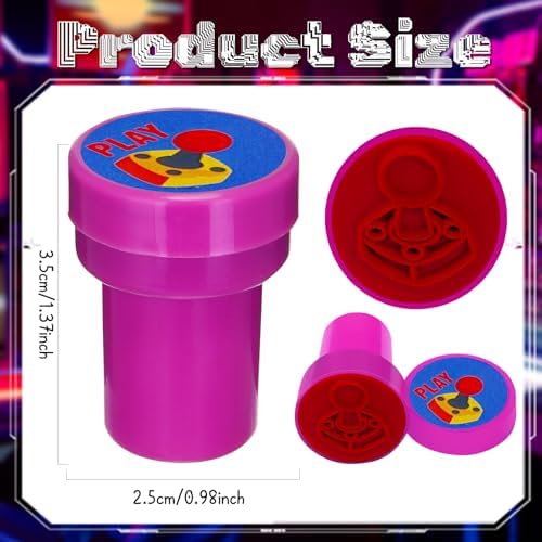 Cinrobiye 24 Pcs Video Game Stampers Party Favor Set, Cute Gaming Stamps for Kids Birthday Party, Classroom Rewards, Arcade Game Prizes, Goody Bag Fillers, Gamer Themed Party Supplies - Image 3