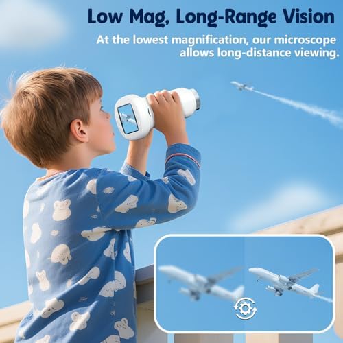 Odatay 2.4" 4K 1000X Digital Kids Microscope with 32G Card 12 Slides, White - Image 6