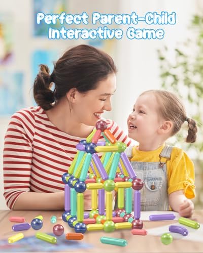 Magnet Toys Magnetic Building Blocks, STEM Starter Toys for Kids Age 3-5 Preschool, Montessori Learning Magnetic Sticks and Balls, Gift for Christmas Birthday (42PCS) - Image 7