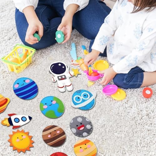 Sjfbebsy 11Pcs Sewing Kits for Kids 8-12, Felt Solar System Kids Sewing Kit Educational Beginners Space Kit for of All Ages - Image 3