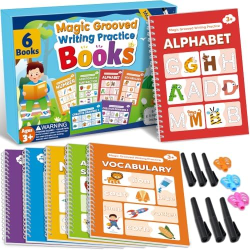 Magic Grooved Writing Practice Activity Books for Kids Age 3-5 6-8 by Unknown
