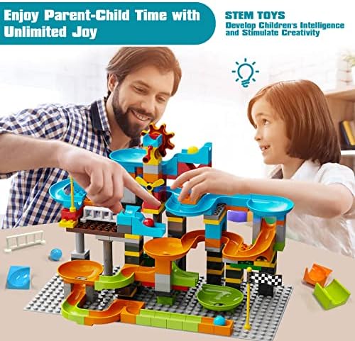 JIXIn 3in1 Marble Runs for Kids 4-8/Building Blocks Compatible with LEGO DUPLOS for Age 3-5/Marble Run for Kids Ages 3-5 STEM Toy Set with 164 Pcs Classic Big Block/Gift Toys for Kid Ages 3 4 5 6 7 8+ - Image 6