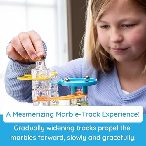 Fat Brain Toys Trestle Tracks Builder Marble Run Set, 73-Piece Modular Marble Track, STEM Toys for Kids, Fun Science Kits for Girl and Boy Ages 8-13+ - Image 2