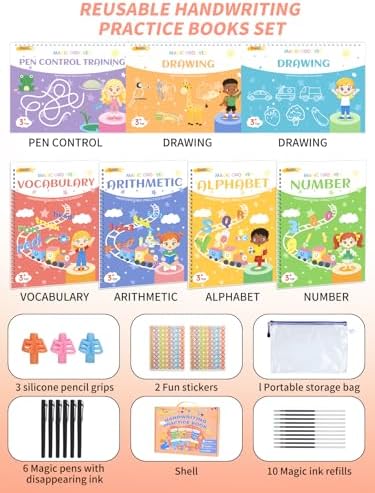 Magic Grooved Writing Practice for Kids Ages 3-8, Reusable Workbooks - Image 3