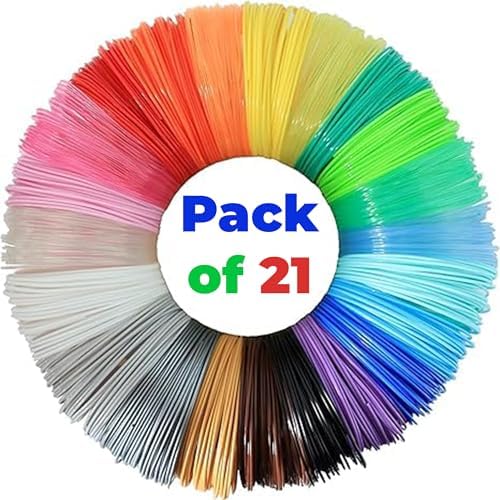 NFIL3d 21 Colors 345 Feet 1.75mm Pla Multicolors Filament |16.5 Feet Each Filament | 3D Pen Filament | 3D Pen Refill | 3D Pen for Kids | Compatible with All 3D Pens by NFIL3D