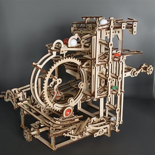 UGEARS Marble Run Stepped Hoist, Model Kit, 3D Puzzle, Fun DIY Model Kit Crafts for Adults - Unique Gift 3D Puzzle for Adult Marble Game for Hobby Enthusiasts - 355 Pcs - Image 2