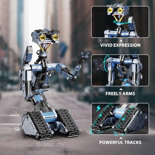 iATOM 1176 Pieces Johnny 5 Robot Building Set with Remote Control - Rechargeable, Gift for Adults Men, STEM Tech Movie Robotic Figure Model Kit - Image 4