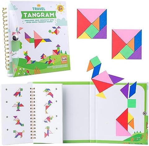 Vanmor Magnetic Tangram Puzzle for Kids, Montessori Quiet Travel Game by vanmor