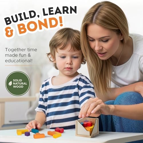 Zen Fun Wooden Brain Teaser Puzzle Cube - Montessori Toy Colorful Cube Puzzle for Kids Ages 5-7 and Easy Mind Puzzle for Adults - 20 Pieces - Image 4