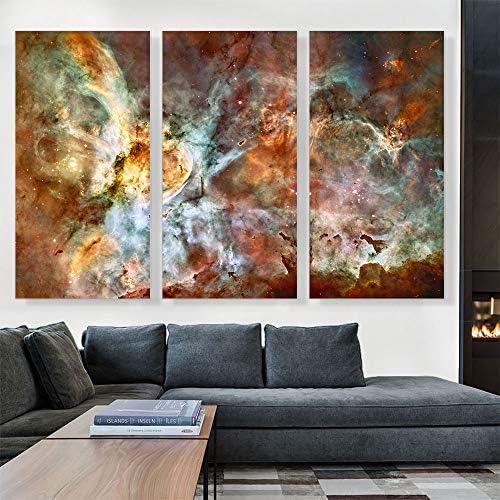 ARTCANVAS Hubble Telescope Star Birth Carina Nebula Canvas Art Print Stretched Framed Painting Picture Poster Giclee Wall Decor - 90" x 60" (1.50" Deep) (3-Piece) - Image 2