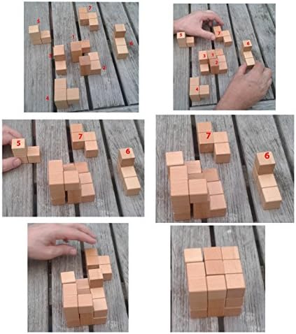 TOWO Large Wooden Soma Cube Puzzle, IQ Logic Brain Teaser Toy - Image 4