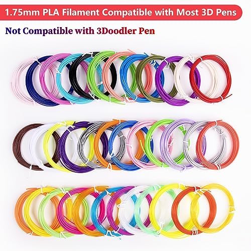 36 Colors 3D Pen PLA Filament Refills, 1.75mm High-Precision 3D Printing Pen Refills, 10 Feet Each (Total 360 Feet), Non-Toxic & Odorless, Works with Most 3D Pens (Not for 3Doodler) - Image 6
