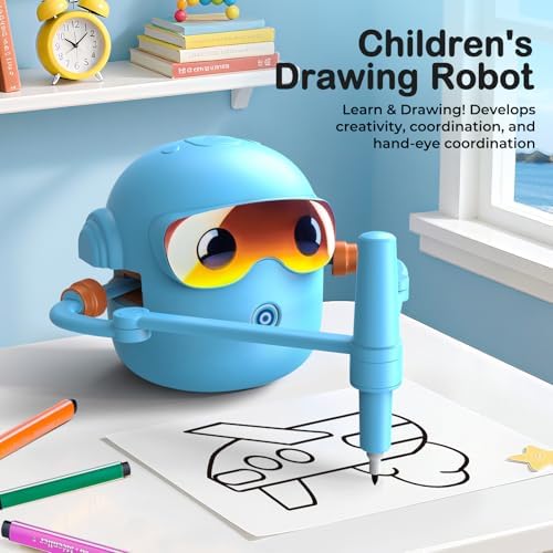 Drawing Robot for Kids Montessori Painting Toys for 3 4 5 6 7 8 Year Old, Voice Interactive Educational Drawing Machine with 100 Cards,16 Colorful Pens & Music-Gift for Boys Girls - Image 2