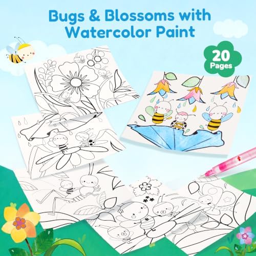 JoyCat Paint with Water Coloring Books for Toddlers (Bugs & Blossoms) - Image 4