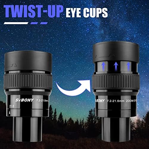SVBONY SV191 Zoom Eyepiece for Telescope Bundle with SVBONY SV215 Zoom Eyepiece, 1.25 Inch Zoom Lens - Image 4