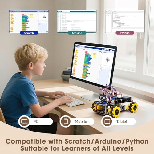 ACEBOTT Robot Kit, Robotics for Kids Ages 8-12 12-16, STEM Toys for Boys with Remote & App Control, Arduino & Scratch Compatible, Science Kits for Kids Age 8-12 12-16, for Boys & Girls(Yellow) - Image 6
