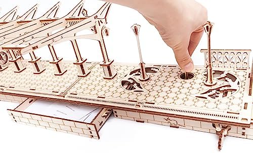 Railway Platform by Ugears: Self Propelled Modular Mechanical Model, 3D Wooden Puzzle for Self Assembly Without Glue, Brainteaser for Kids, Teens and Adults - Image 5