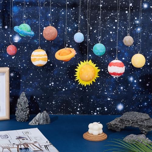 WEBEEDY Solar System Foam Ball Kit for Crafts,DIY System Project Kit Include Foam Balls Pigments Brushes Starry Sky Background Cloth for Hanging Space Project Party Decor Christmas Birthday Gift - Image 4