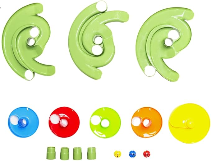 WEofferwhatYOUwant 2-Way Ball Drop – Montessori STEM Ball Tower Toy for Toddlers 9M+ | Dual Ramp Design, Expandable Green Tracks, Large Rattle Balls, Easy Assembly, BPA-Free Safe Plastic