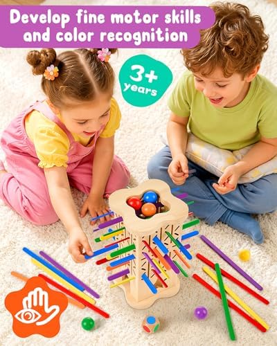 Montessori Wooden Board Game for Kids 3–8, Fine Motor Skills Toy 42 Strips - Image 3