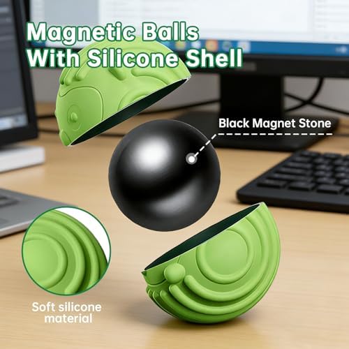 8PC Silicone Magnetic Balls Fidget Toys Stress Balls for Adults,Teens,Women - Image 3